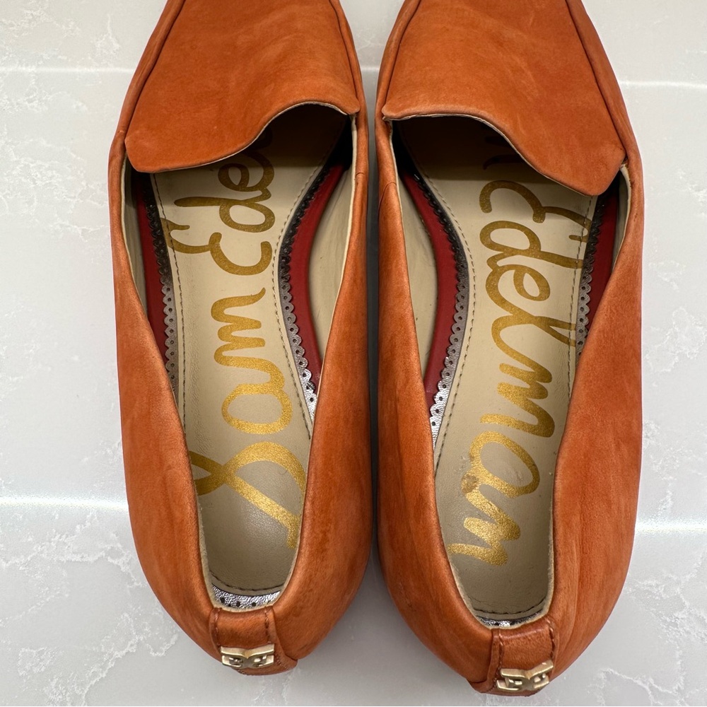 Sam Edelman Penny Burnt Orange Pointed Suede Loafers. Size: 7.5 M Women’s - Picture 11 of 13